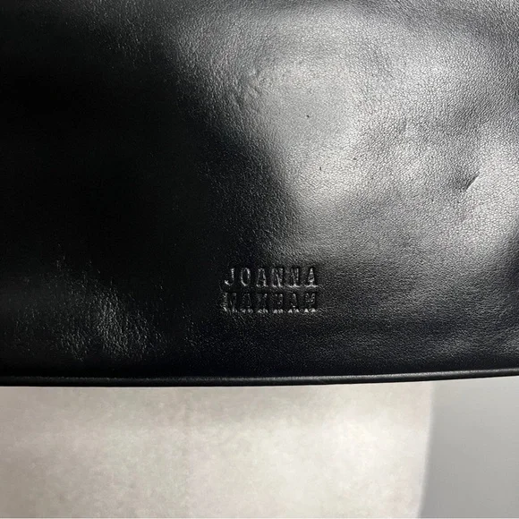 Joanna Maxham Arm Candy Black Leather Shoulder Bag with Silver Chain Straps - Picture 3 of 13